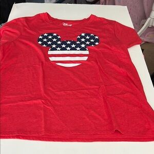 🇺🇸Disney Red and Blue Short Sleeve Tee with Patriotic Design